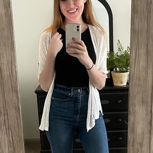 White LOFT cardigan